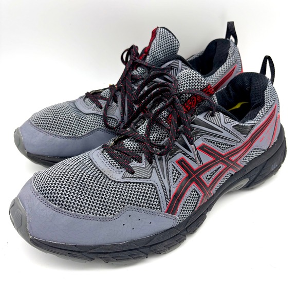 Asics Other - ASICS Gel-Venture 8 Mens 13 Trail Running Shoes Grey Black Red Hiking Gorpcore